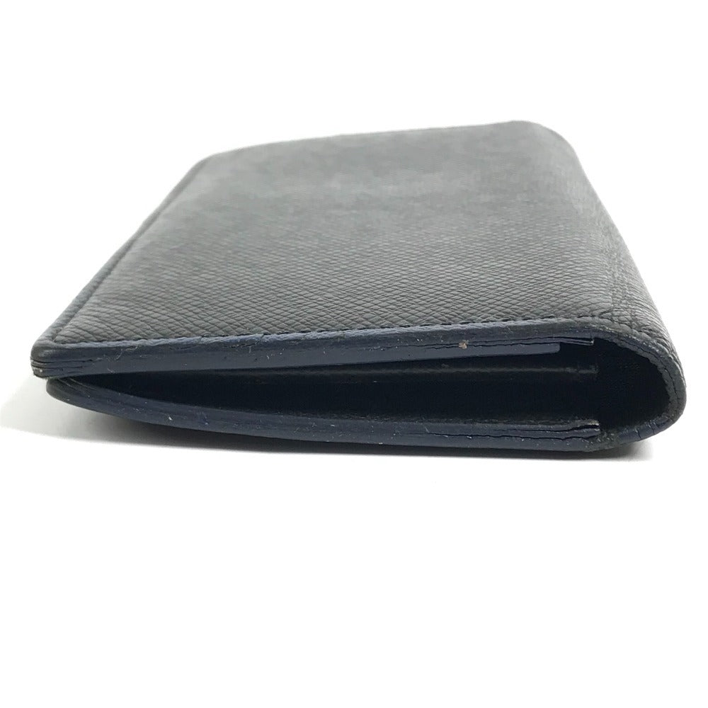 LOUIS VUITTON M30558 Taiga Portefeuilles Brazza Bicolor Long Wallet Long Wallet Taiga Leather Black/blue Used