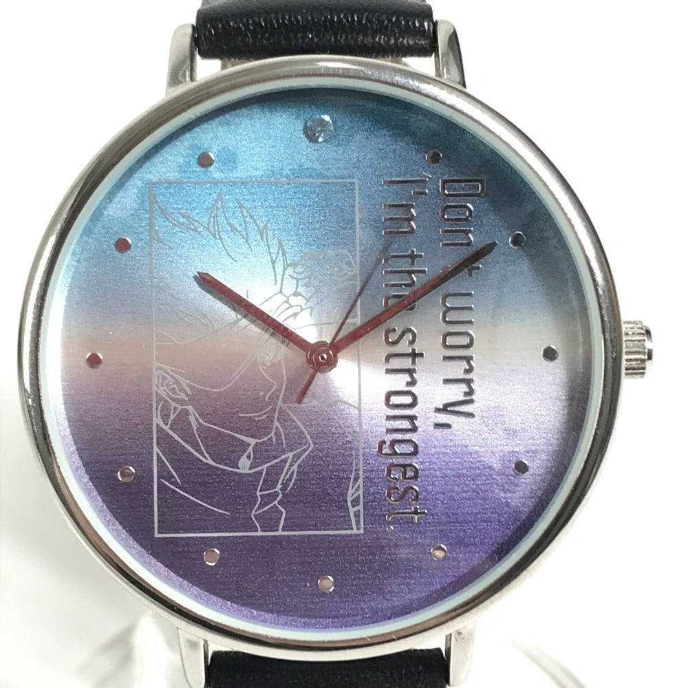 USJ x Jujutsu Kaisen Collaboration: Satoru Gojo logo Watch Universal Studios Japan Wristwatch Leather Silver/Black Used