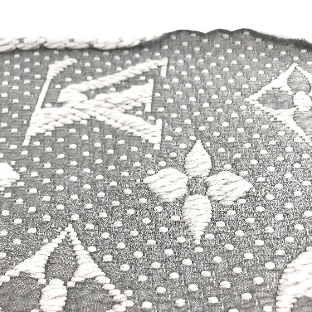 LOUIS VUITTON M74742 charpes logo mania charpes logo mania Fringe Stole / Shawl Scarf wool / silk gray Used