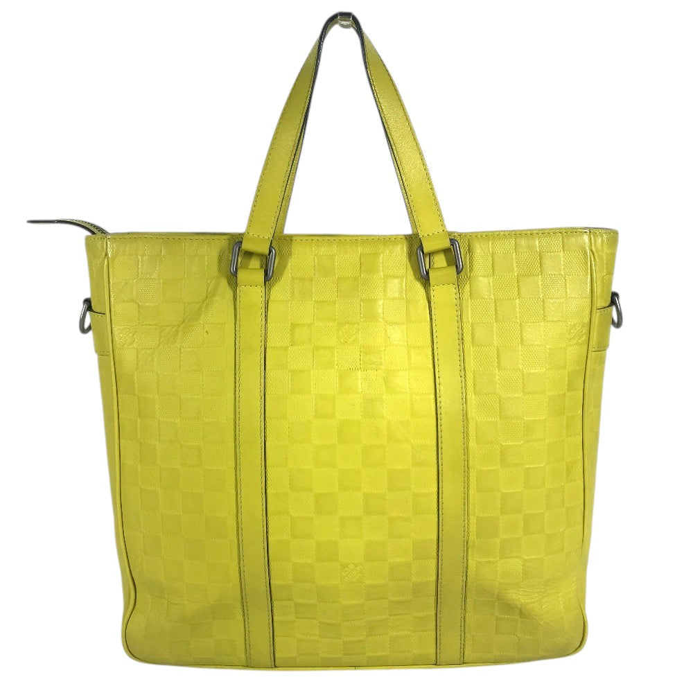 LOUIS VUITTON N41393 Damier Infini Tadao PM Bag Tote Bag Handbag Shoulder Bag Damier InfiniLeather Vere Seed yellow Used
