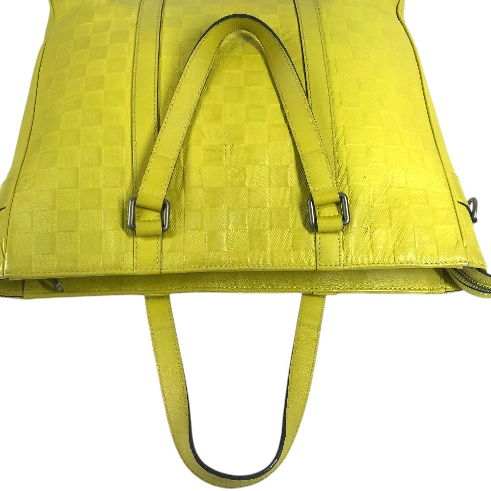LOUIS VUITTON N41393 Damier Infini Tadao PM Bag Tote Bag Handbag Shoulder Bag Damier InfiniLeather Vere Seed yellow Used