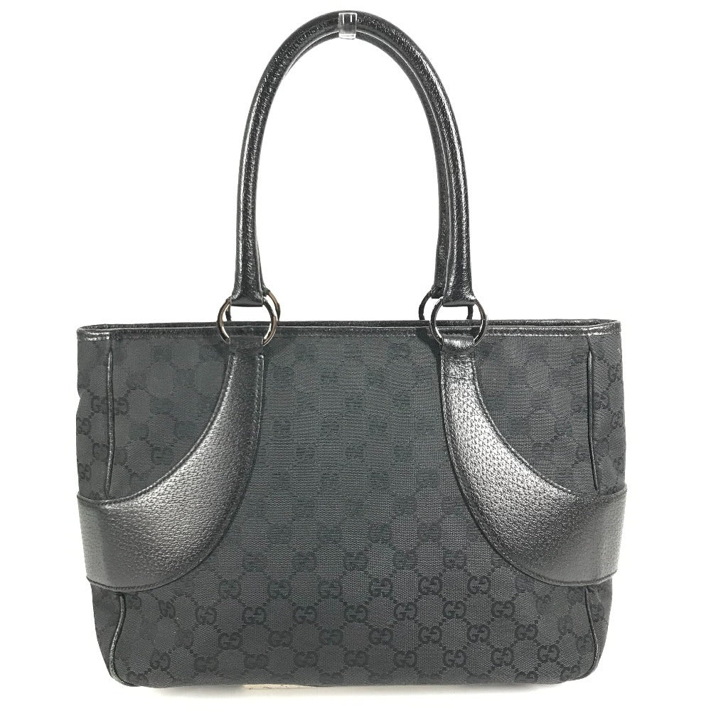 GUCCI 113011 GG logo Bag Tote Bag shawl Shoulder Bag GGCanvas/Leather Black Used