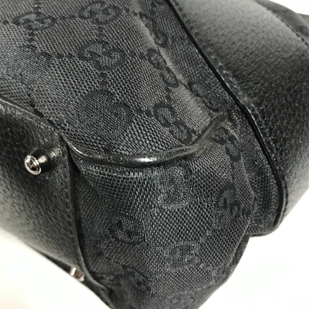 GUCCI 113011 GG logo Bag Tote Bag shawl Shoulder Bag GGCanvas/Leather Black Used