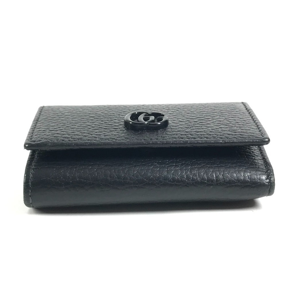 GUCCI 644407 GG Marmont logo Compact wallet Trifold wallet Leather Black Used
