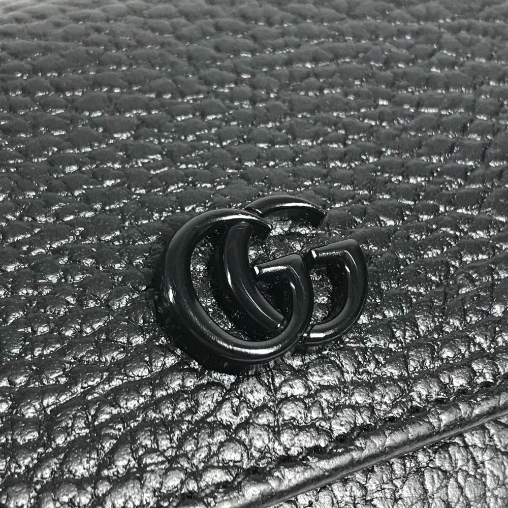 GUCCI 644407 GG Marmont logo Compact wallet Trifold wallet Leather Black Used