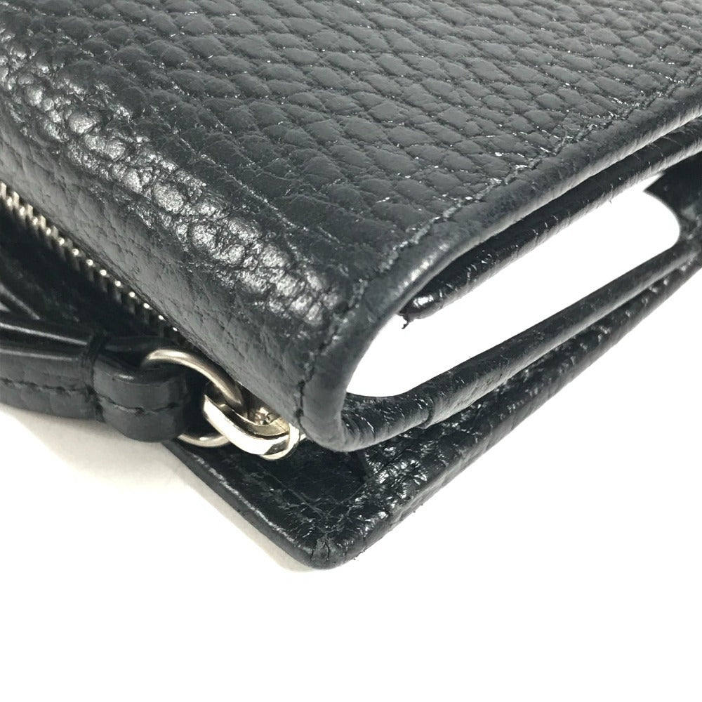 GUCCI 644407 GG Marmont logo Compact wallet Trifold wallet Leather Black Used