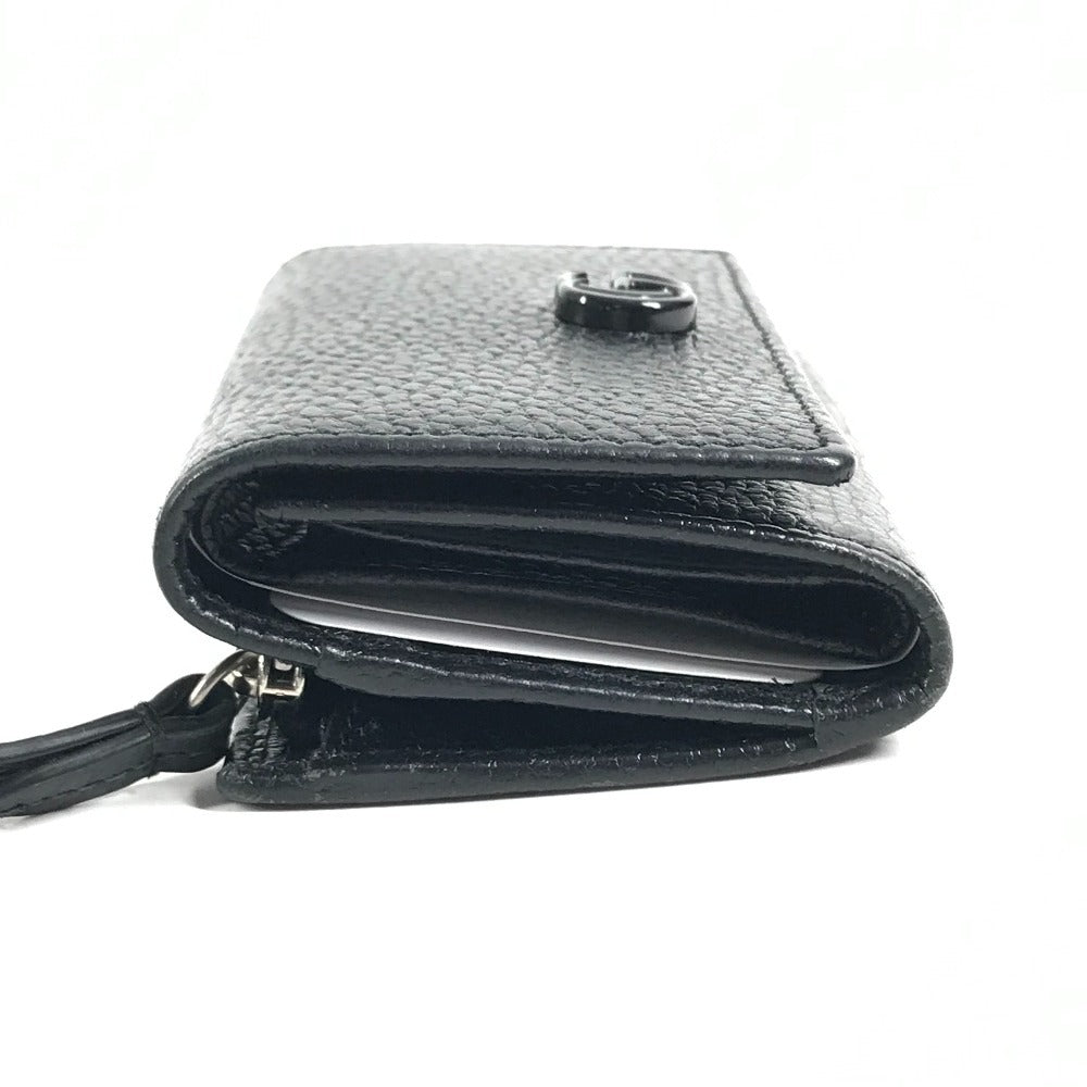 GUCCI 644407 GG Marmont logo Compact wallet Trifold wallet Leather Black Used