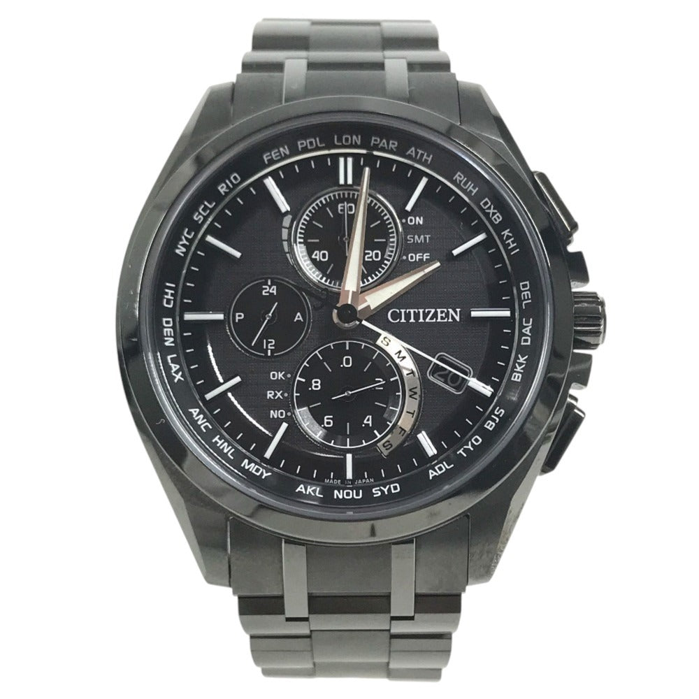 CITIZEN H804-T019731 Eco Drive Attesa Solar Men's Watch Wristwatch titanium Black Used
