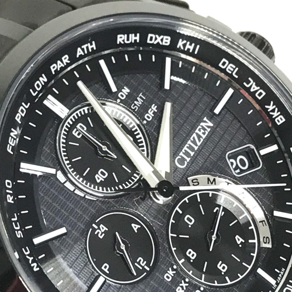 CITIZEN H804-T019731 Eco Drive Attesa Solar Men's Watch Wristwatch titanium Black Used