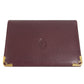 CARTIER Must de Line logo Bi-fold business card holder pass case Card Case Leather wine-red Used