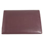 CARTIER Must de Line logo Bi-fold business card holder pass case Card Case Leather wine-red Used