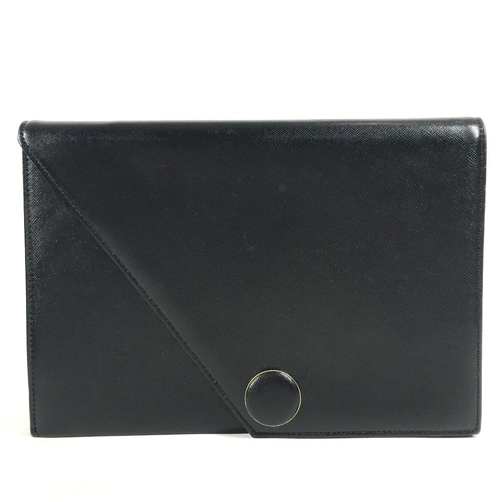 YVES SAINT LAURENT 不明 vintage Bag Pouch Clutch Bag Cluch Bag Leather Black Used