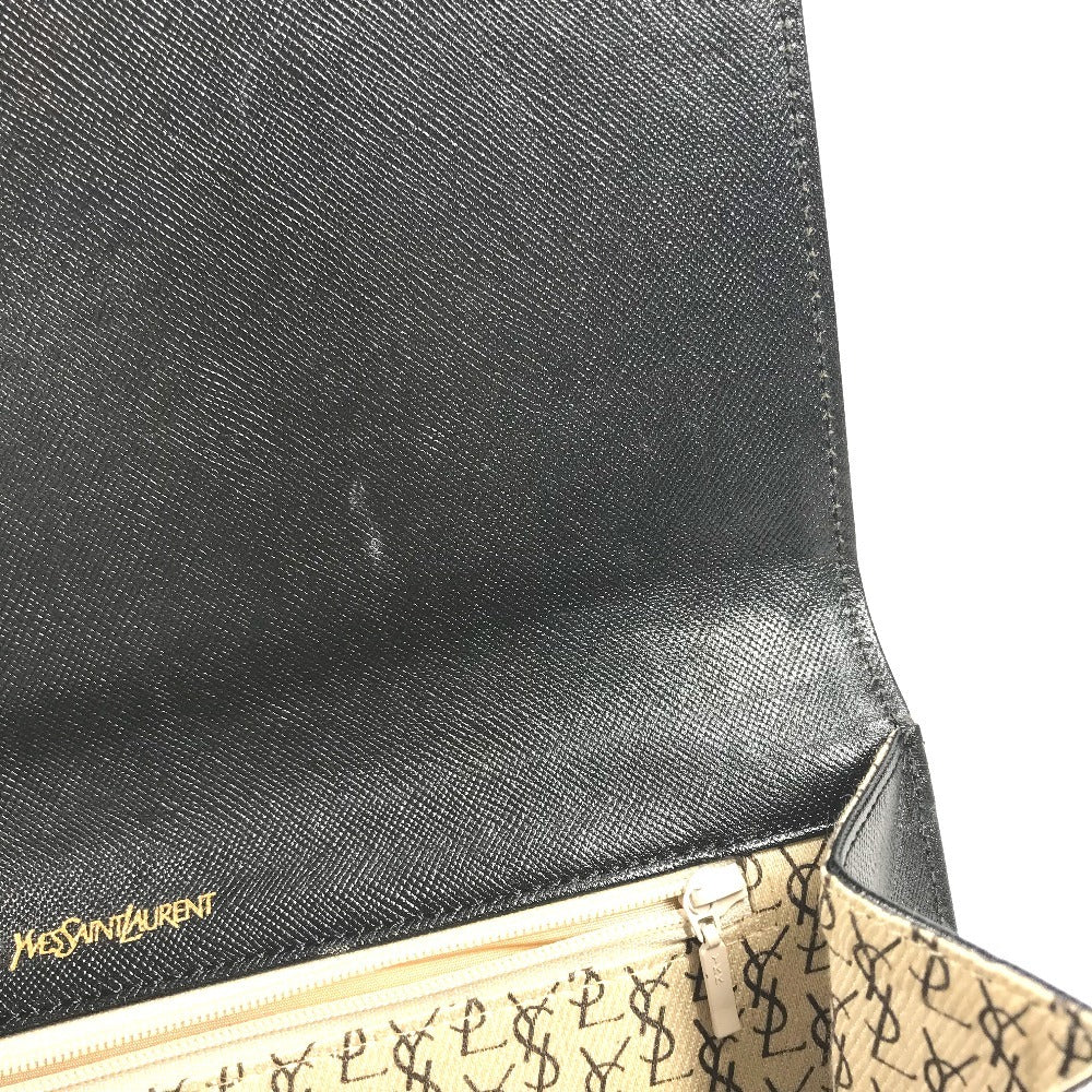YVES SAINT LAURENT 不明 vintage Bag Pouch Clutch Bag Cluch Bag Leather Black Used
