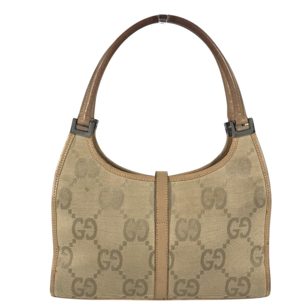 GUCCI 002 1068 GG logo Jackie Bag Tote Bag Shoulder Bag Hand Bag GGCanvas/Leather Beige Used