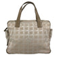 CHANEL New travel line CC CC Mark logo Bag Tote Bag Hand Bag Nylon / Leather Beige Used