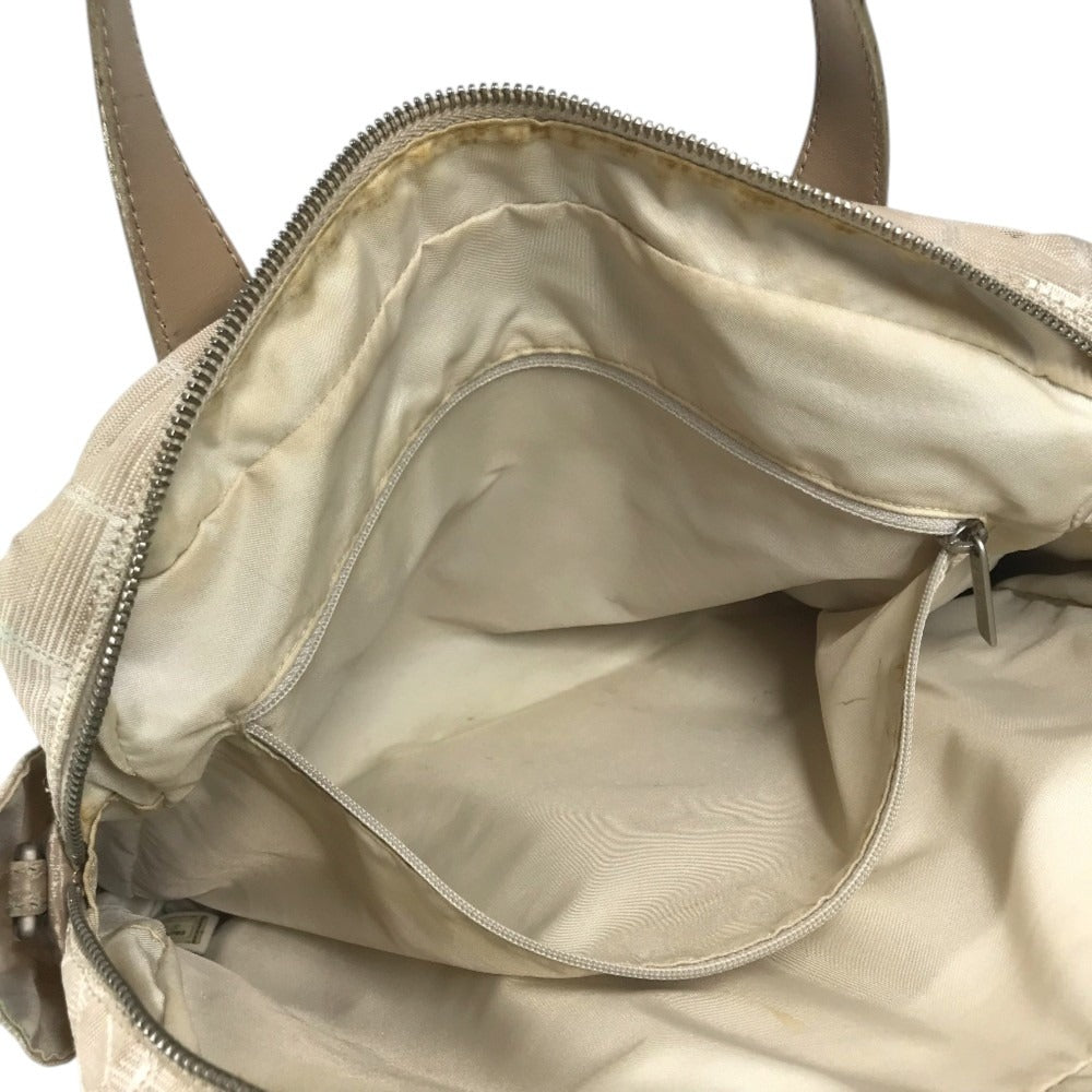 CHANEL New travel line CC CC Mark logo Bag Tote Bag Hand Bag Nylon / Leather Beige Used