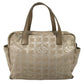 CHANEL New travel line CC CC Mark logo Bag Tote Bag Hand Bag Nylon / Leather Beige Used