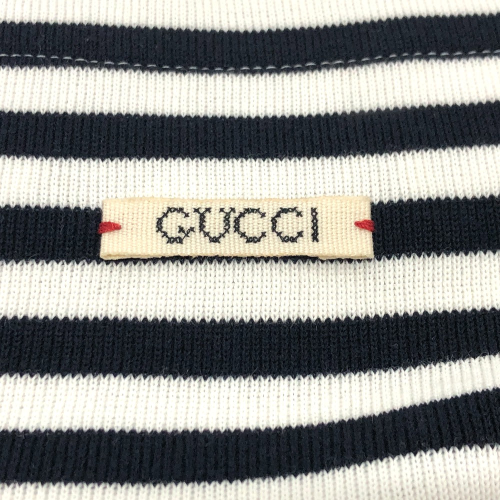 GUCCI 461177 トップス ボーダー タコモチーフ トレーナー スウェット コットン メンズ ホワイト×ブラック