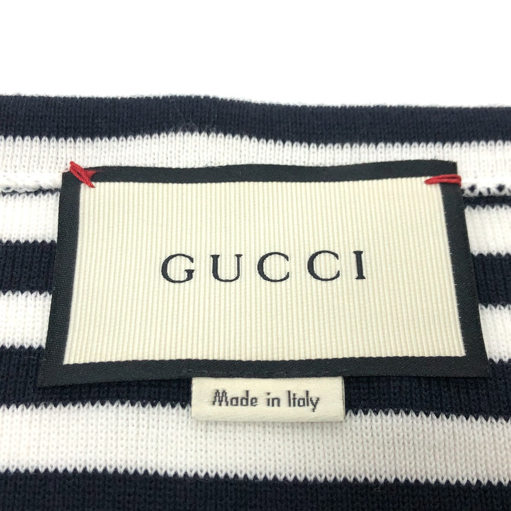 GUCCI 461177 トップス ボーダー タコモチーフ トレーナー スウェット コットン メンズ ホワイト×ブラック