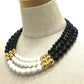 GIVENCHY 3-Ball Necklace, Accessory, Necklace, GP, Women's, Black and White