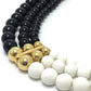 GIVENCHY 3-Ball Necklace, Accessory, Necklace, GP, Women's, Black and White