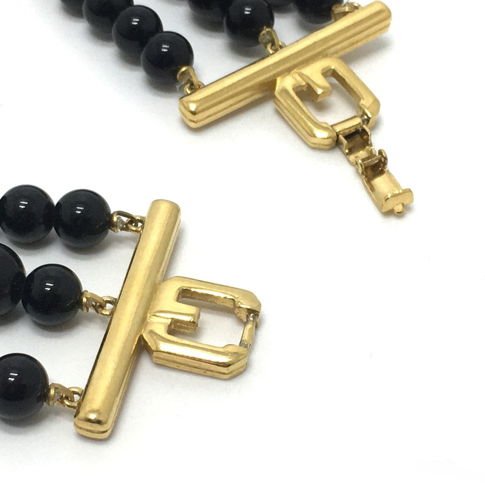 GIVENCHY 3-Ball Necklace, Accessory, Necklace, GP, Women's, Black and White