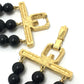 GIVENCHY 3-Ball Necklace, Accessory, Necklace, GP, Women's, Black and White