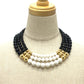 GIVENCHY 3-Ball Necklace, Accessory, Necklace, GP, Women's, Black and White