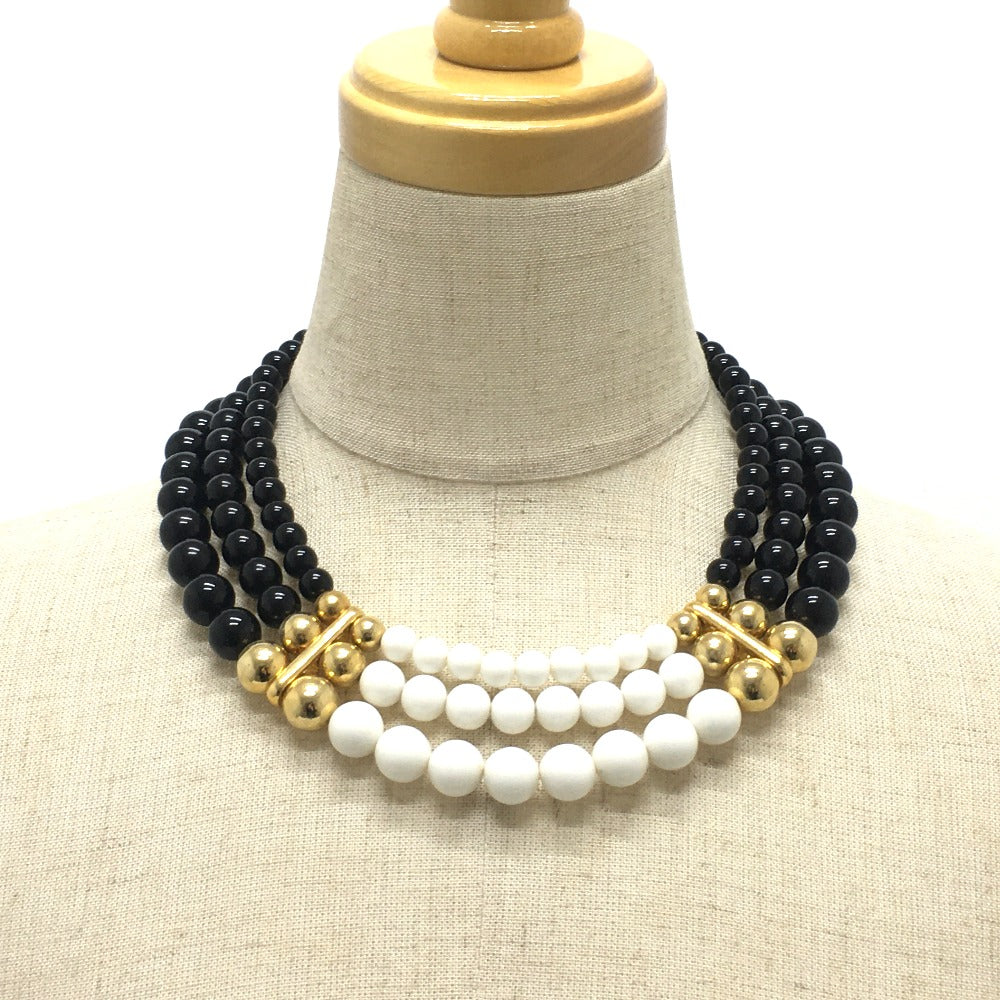 GIVENCHY 3-Ball Necklace, Accessory, Necklace, GP, Women's, Black and White