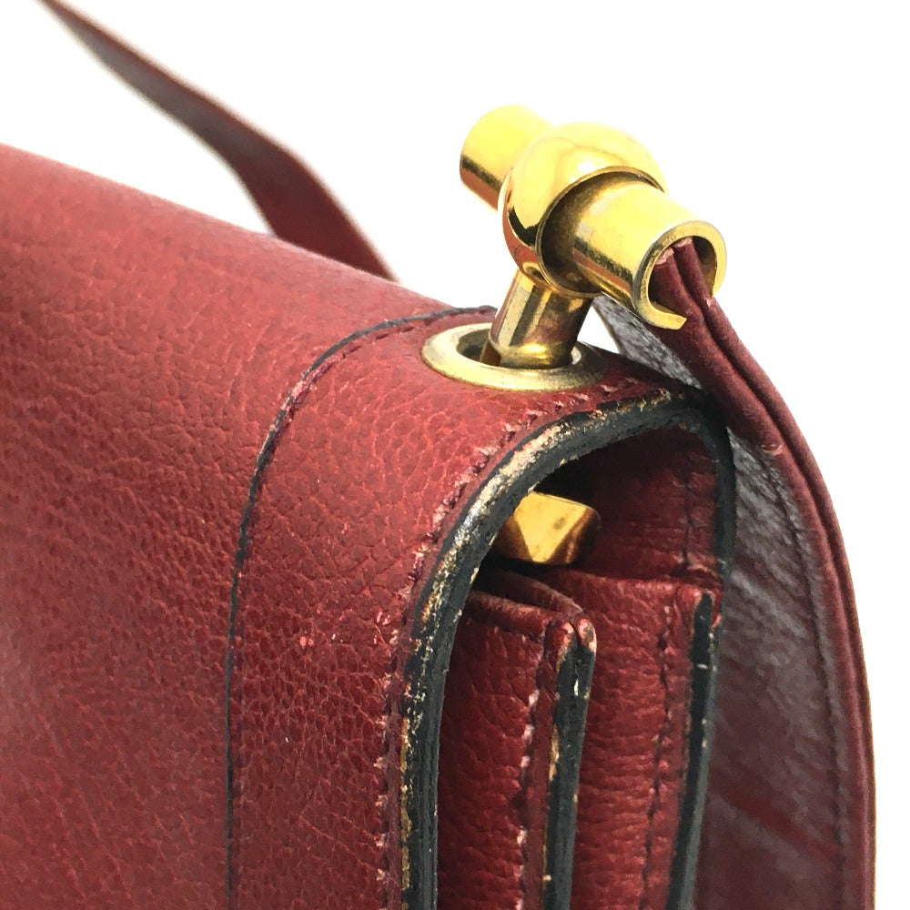 Christian Dior CD hardware, vintage leather shoulder bag, women's, red