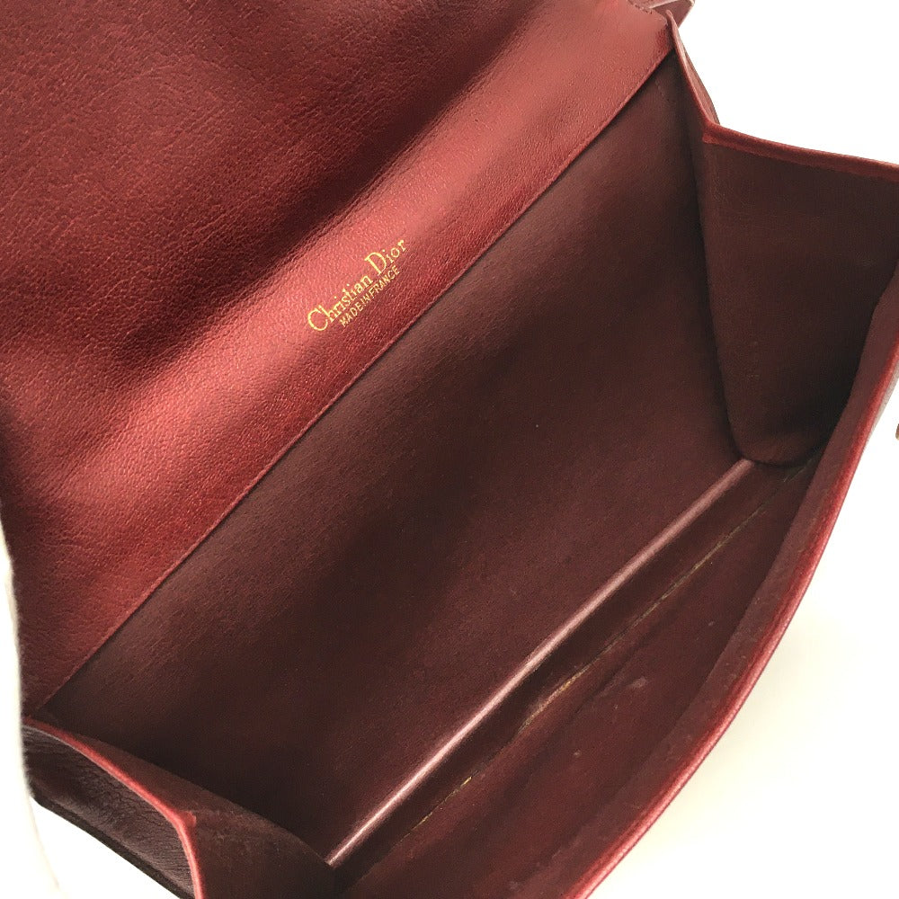 Christian Dior CD hardware, vintage leather shoulder bag, women's, red