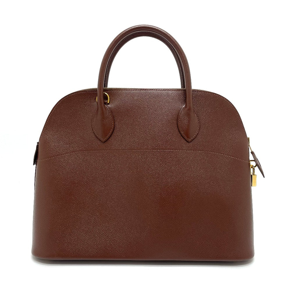 HERMES Bolide 35 2-Way Handbag, Leather, Women's, Brown