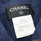 CHANEL P39365 Coco Button Front Open Cardigan Dress Wool Women's Blue