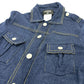 CHANEL P39365 Coco Button Front Open Cardigan Dress Wool Women's Blue