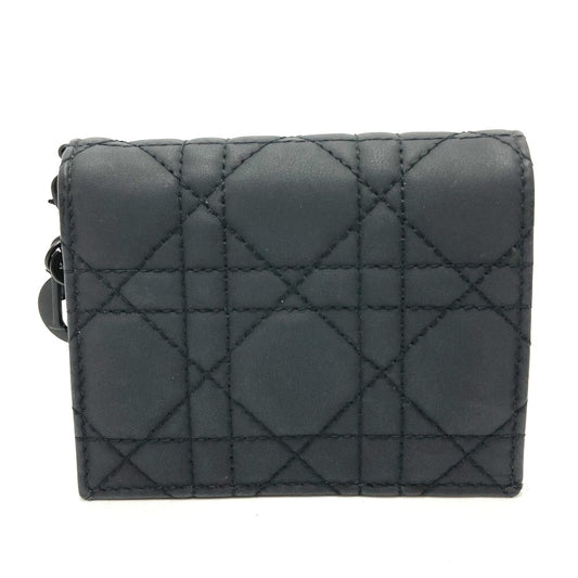 Dior S0178SLOI レディディオール ミニウォレット 2つ折り財布 レザー レディース ブラック