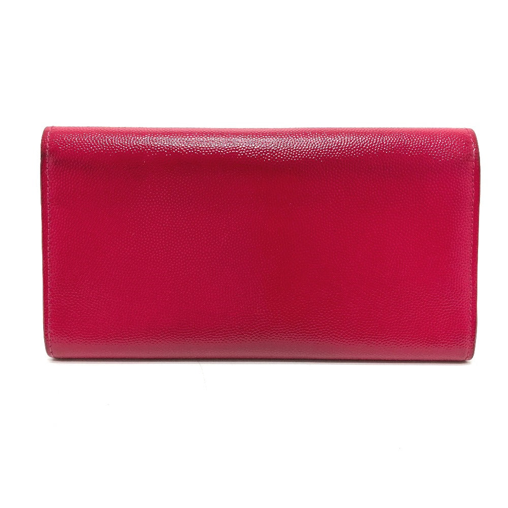 SAINT LAURENT PARIS 340839 Logo Long Wallet, Bifold, Fashion Accessory, Women's, Fuchsia Pink