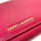 SAINT LAURENT PARIS 340839 Logo Long Wallet, Bifold, Fashion Accessory, Women's, Fuchsia Pink