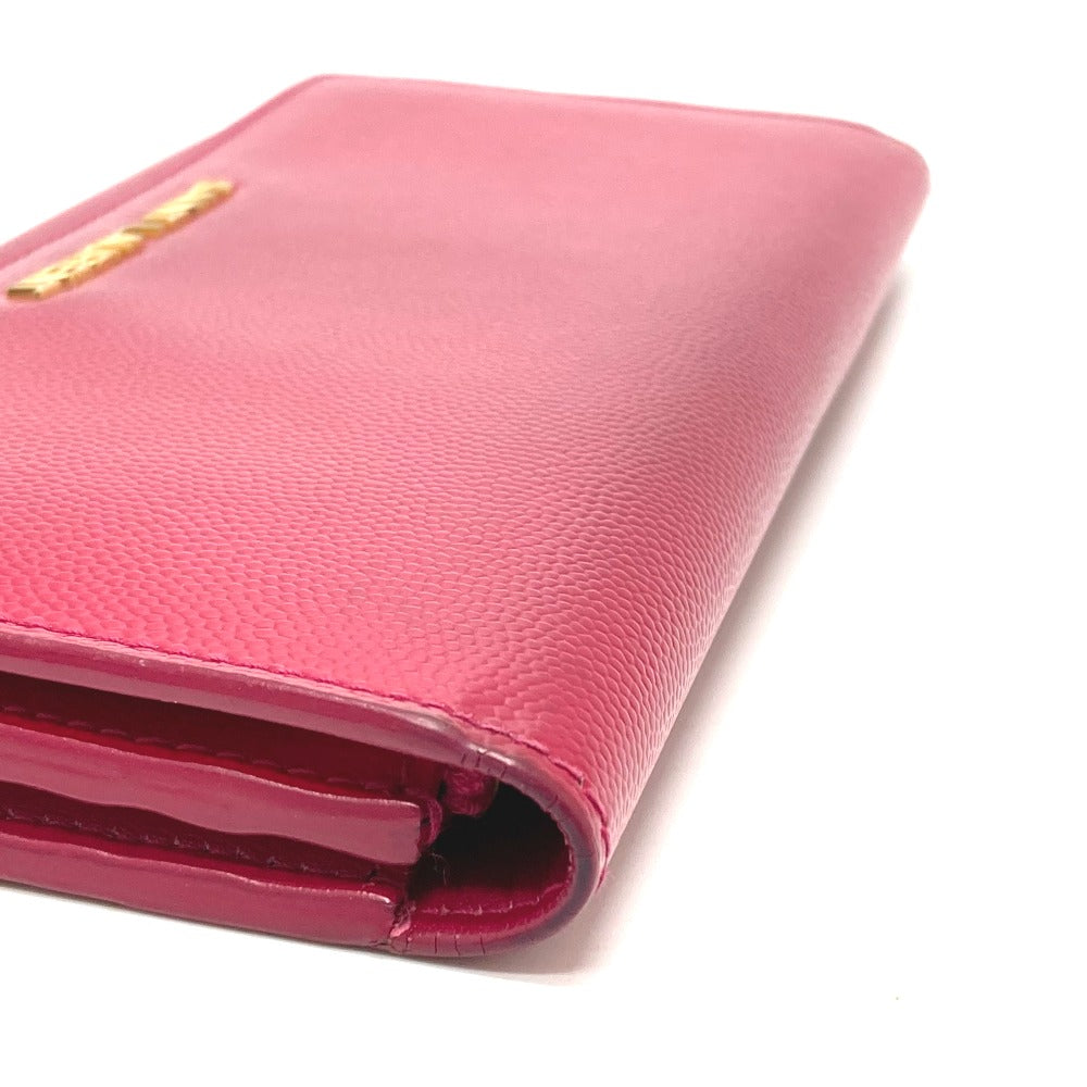 SAINT LAURENT PARIS 340839 Logo Long Wallet, Bifold, Fashion Accessory, Women's, Fuchsia Pink