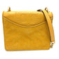 Tory Burch logo chain shoulder bag in lambskin, yellow.