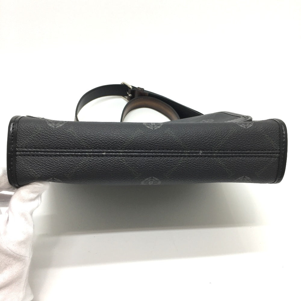 Berluti Flap Flaneur Small Messenger Shoulder Bag in PVC Canvas, Men's, Black