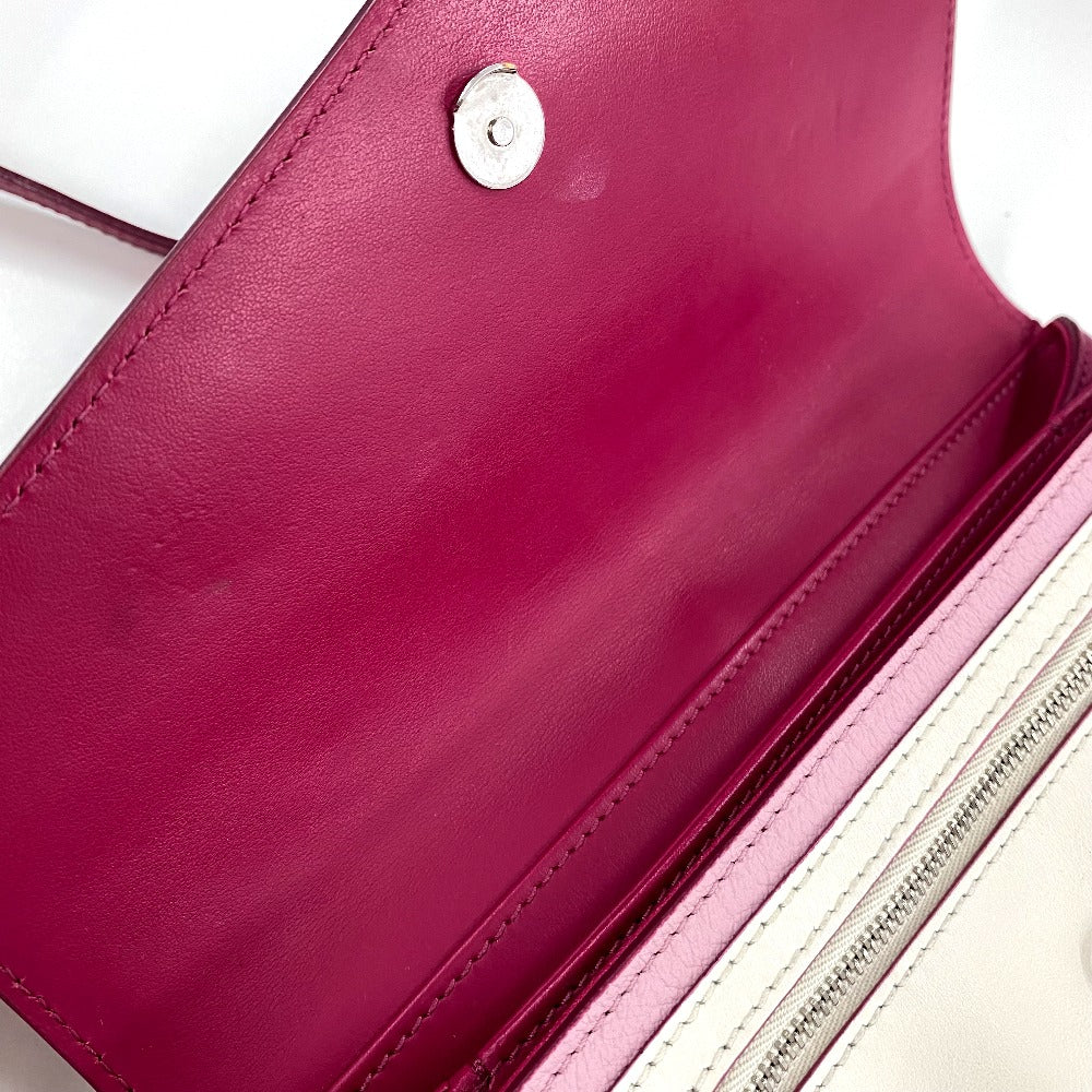 GIVENCHY Flap Duet Bag, Pochette, Crossbody Shoulder Bag, Leather, Women's, Pink and White