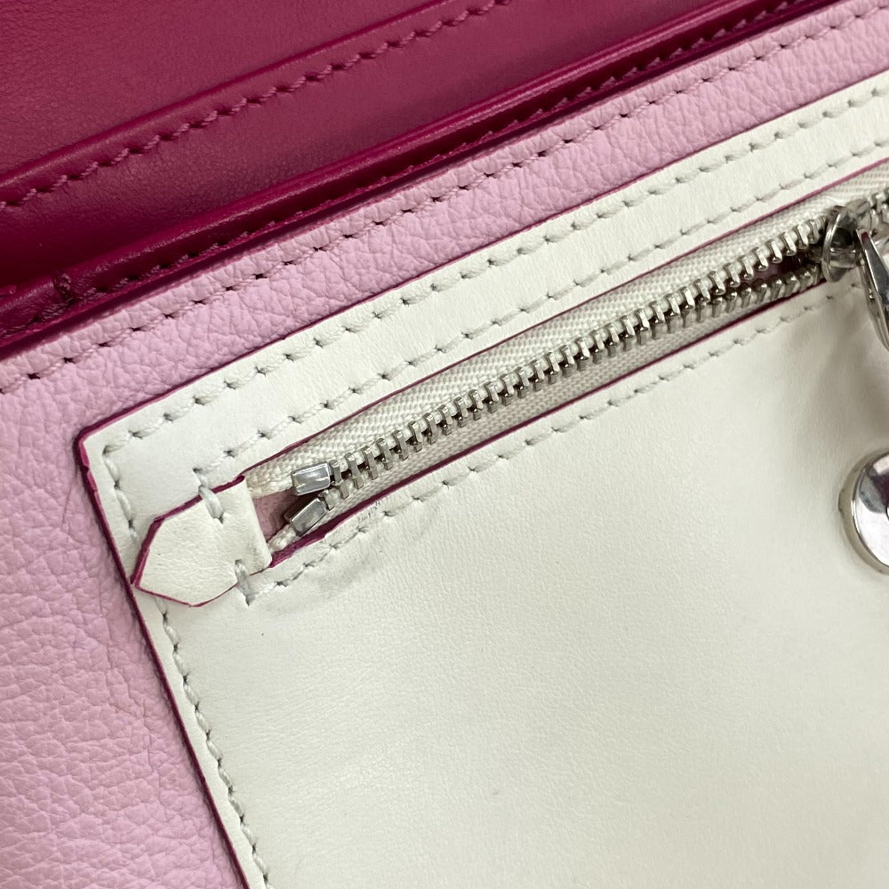 GIVENCHY Flap Duet Bag, Pochette, Crossbody Shoulder Bag, Leather, Women's, Pink and White