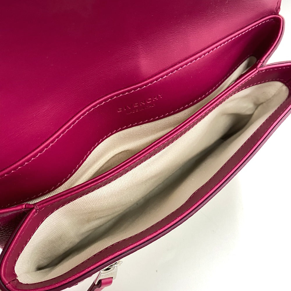 GIVENCHY Flap Duet Bag, Pochette, Crossbody Shoulder Bag, Leather, Women's, Pink and White
