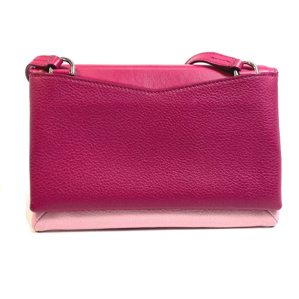 GIVENCHY Flap Duet Bag, Pochette, Crossbody Shoulder Bag, Leather, Women's, Pink and White