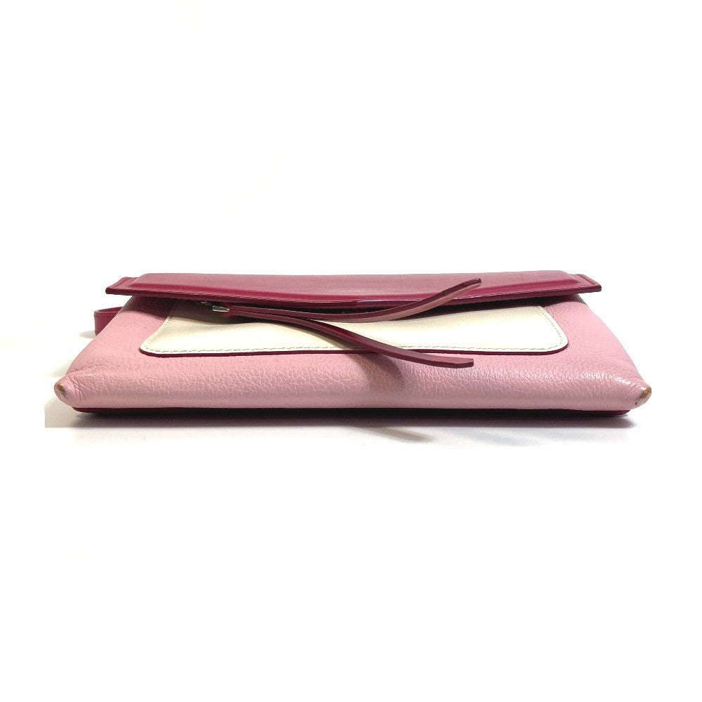 GIVENCHY Flap Duet Bag, Pochette, Crossbody Shoulder Bag, Leather, Women's, Pink and White