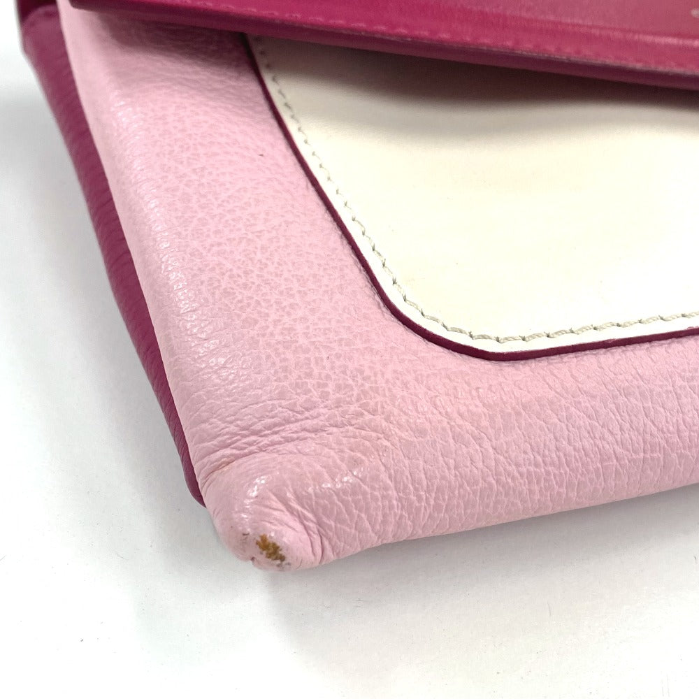 GIVENCHY Flap Duet Bag, Pochette, Crossbody Shoulder Bag, Leather, Women's, Pink and White