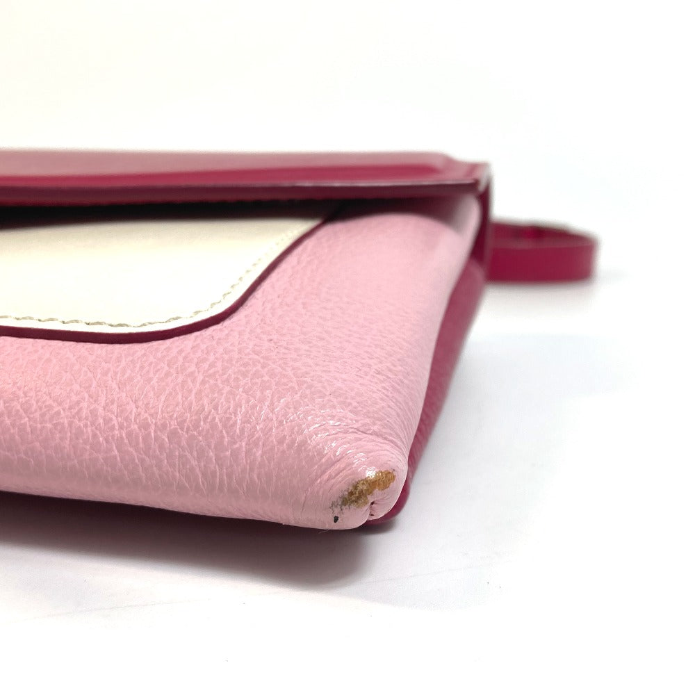 GIVENCHY Flap Duet Bag, Pochette, Crossbody Shoulder Bag, Leather, Women's, Pink and White