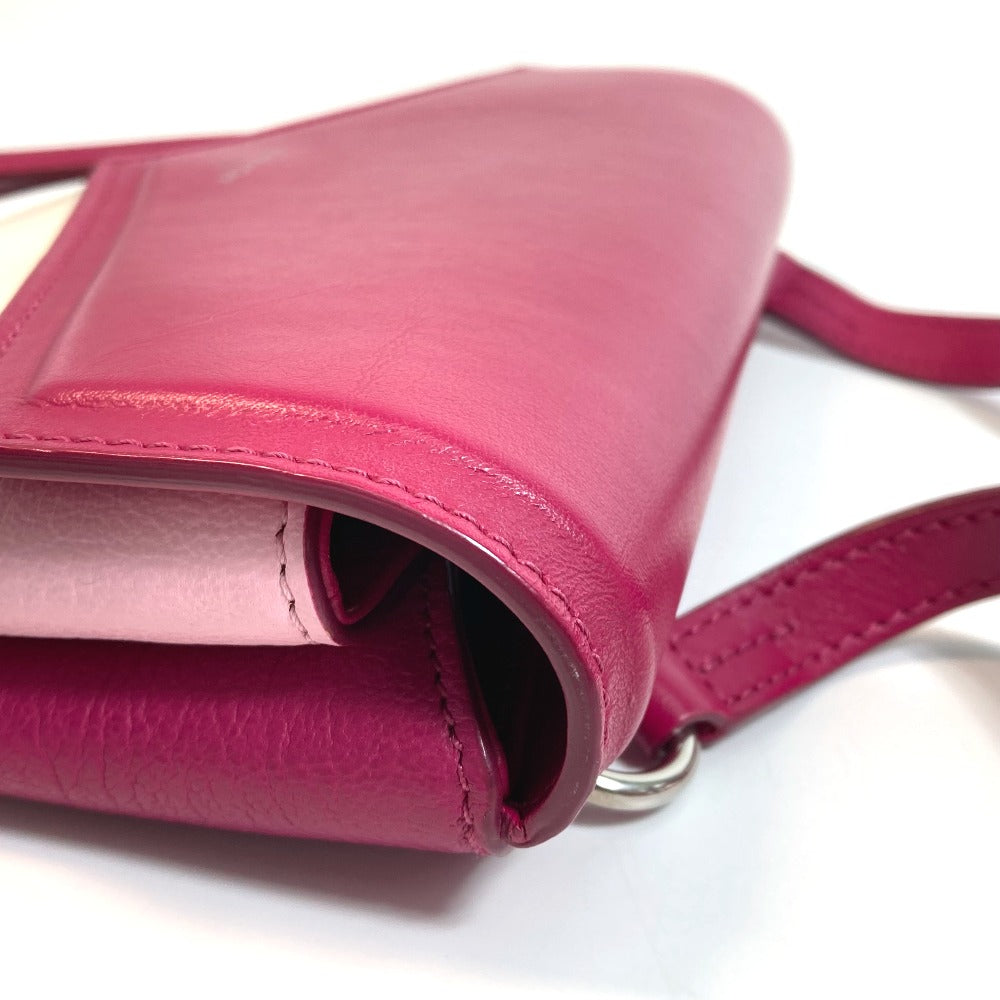 GIVENCHY Flap Duet Bag, Pochette, Crossbody Shoulder Bag, Leather, Women's, Pink and White