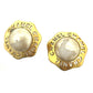 CHANEL CC Coco Mark Faux Pearl Vintage Earrings GP Women's Gold