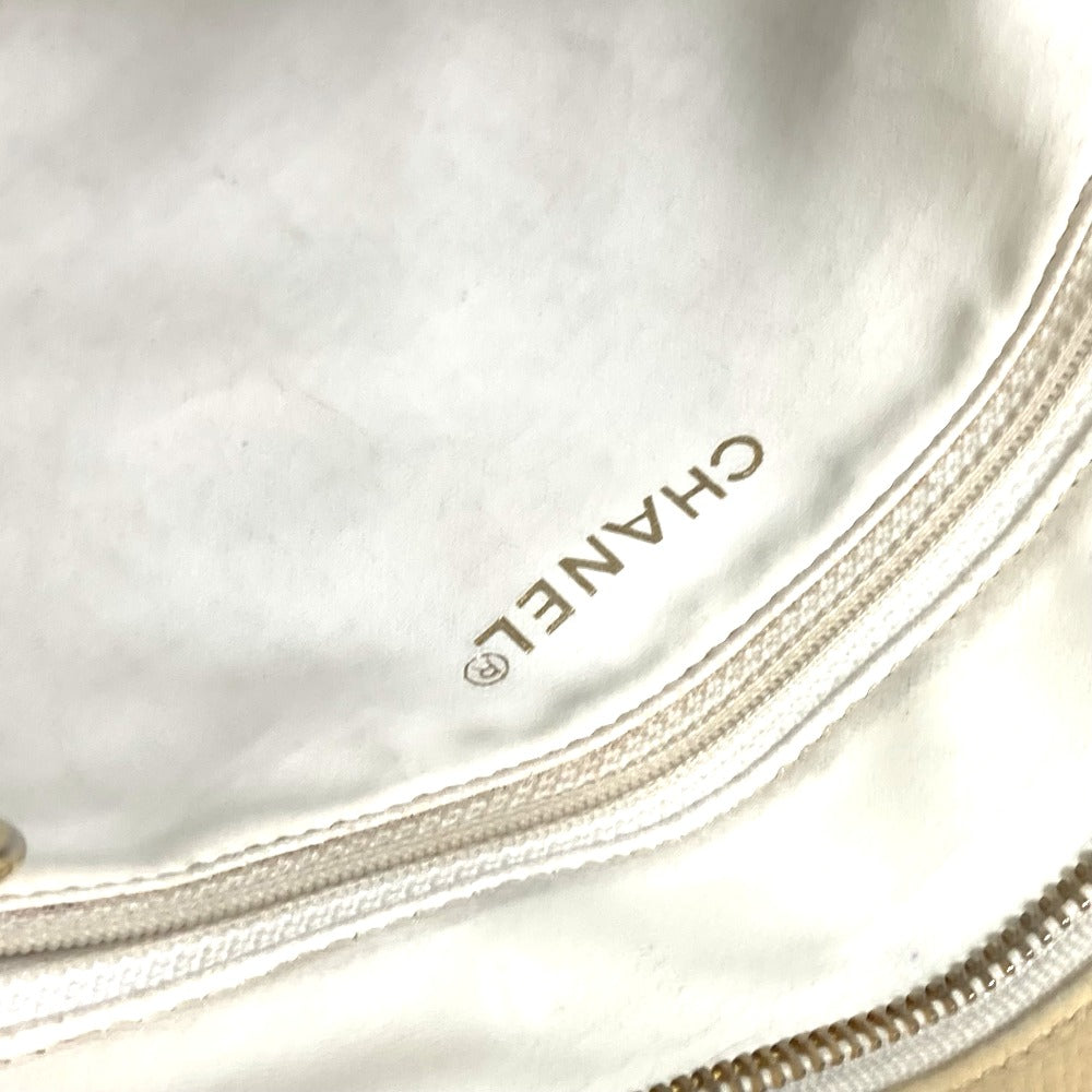 CHANEL CC Coco Mark V-Stitch Chevron Shoulder Tote Bag in Caviar Leather, Yellow
